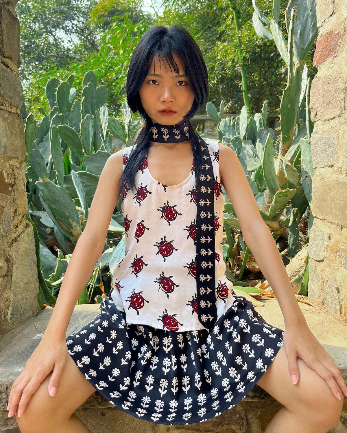 Flower Print Skirt ft. Wood-block printing from Bagh