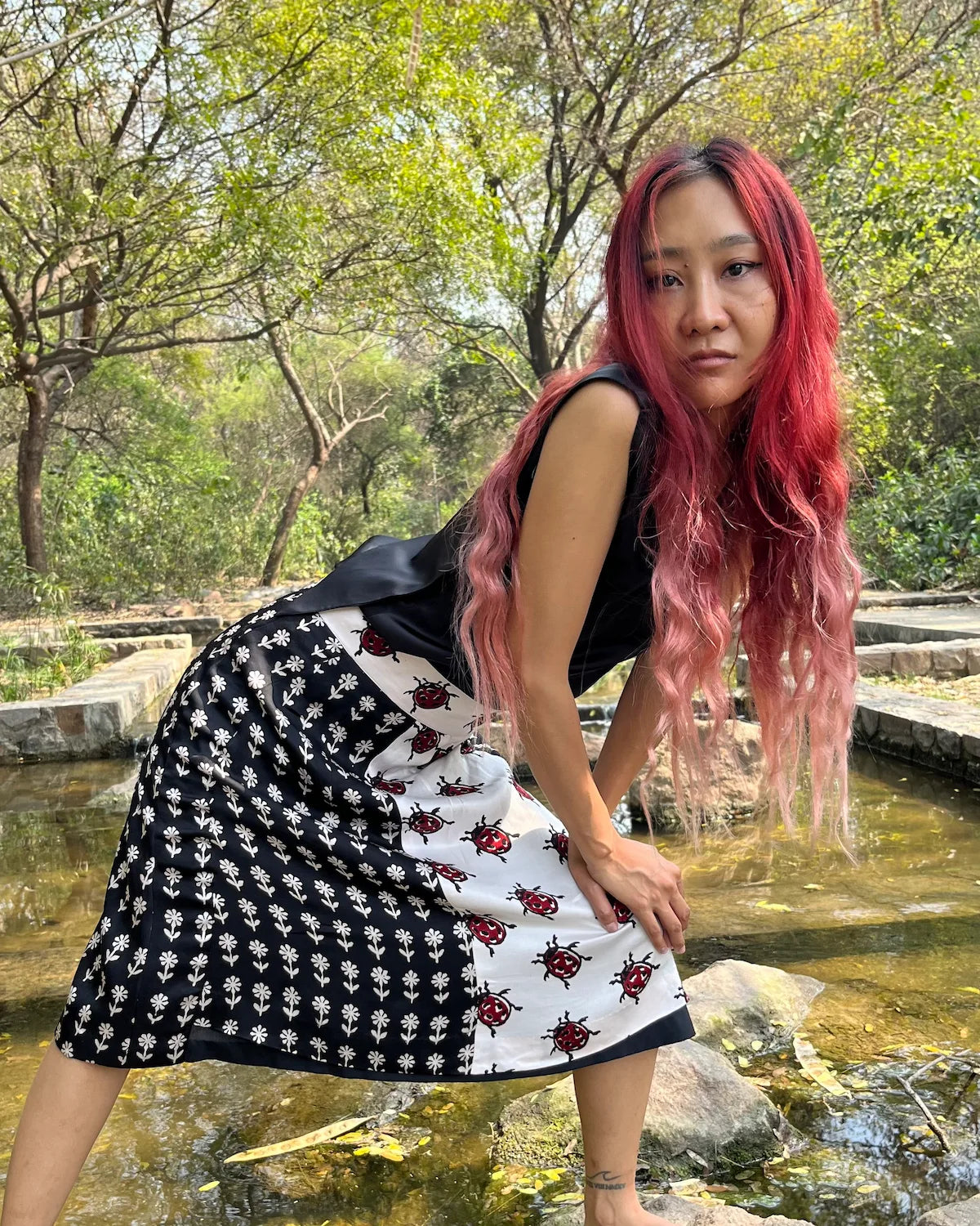 Panelled Skirt ft. Handcraft from Bagh