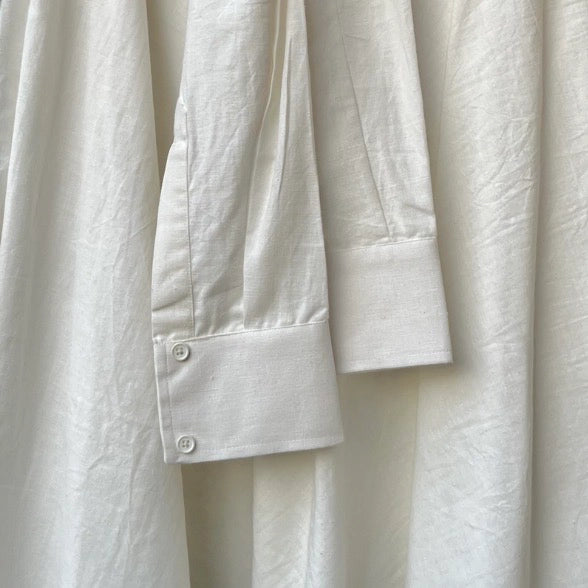 Shirtsleeve-Bow Double Layered Skirt in Khadi