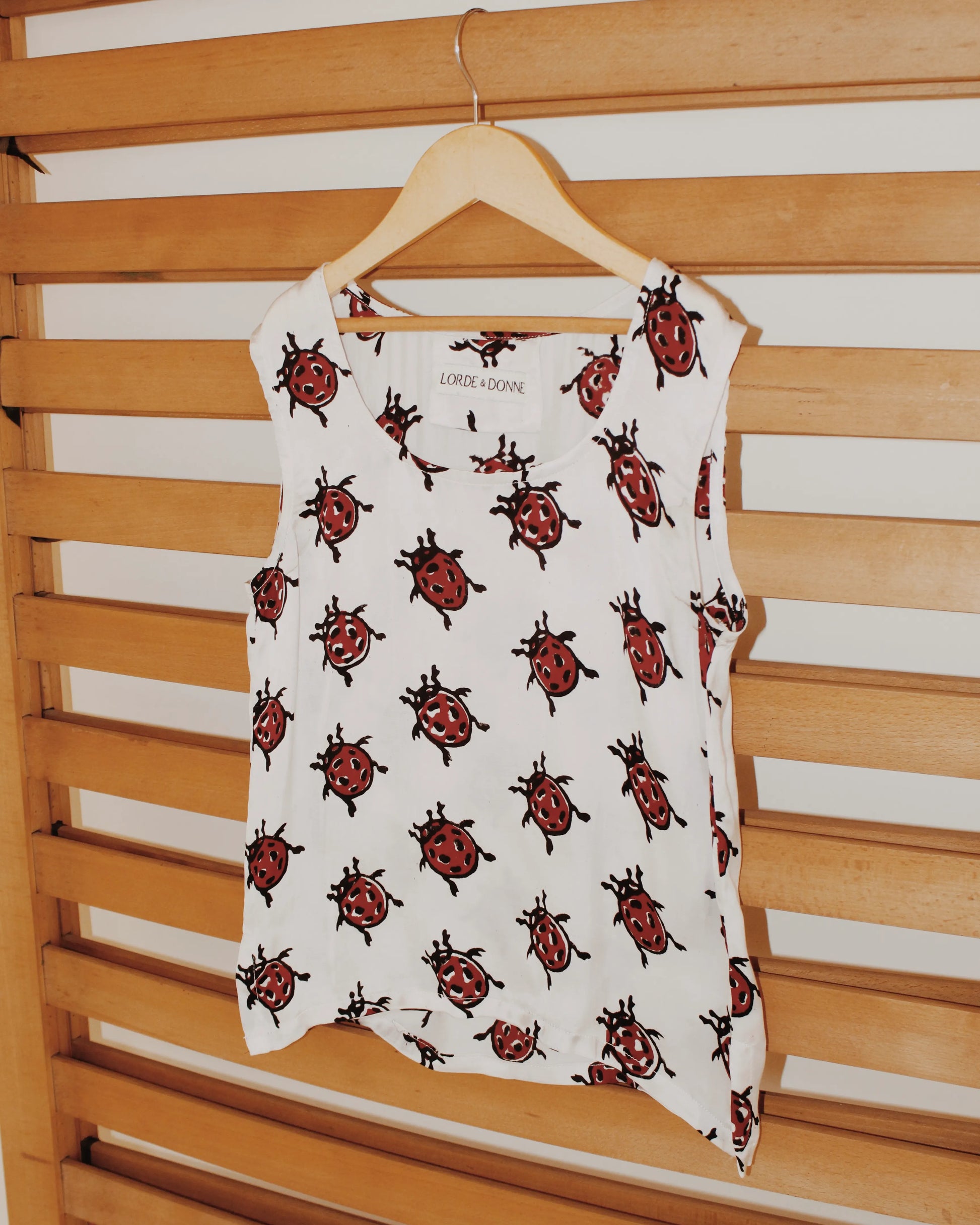 Top, Ladybug Woodblock (Cotton)