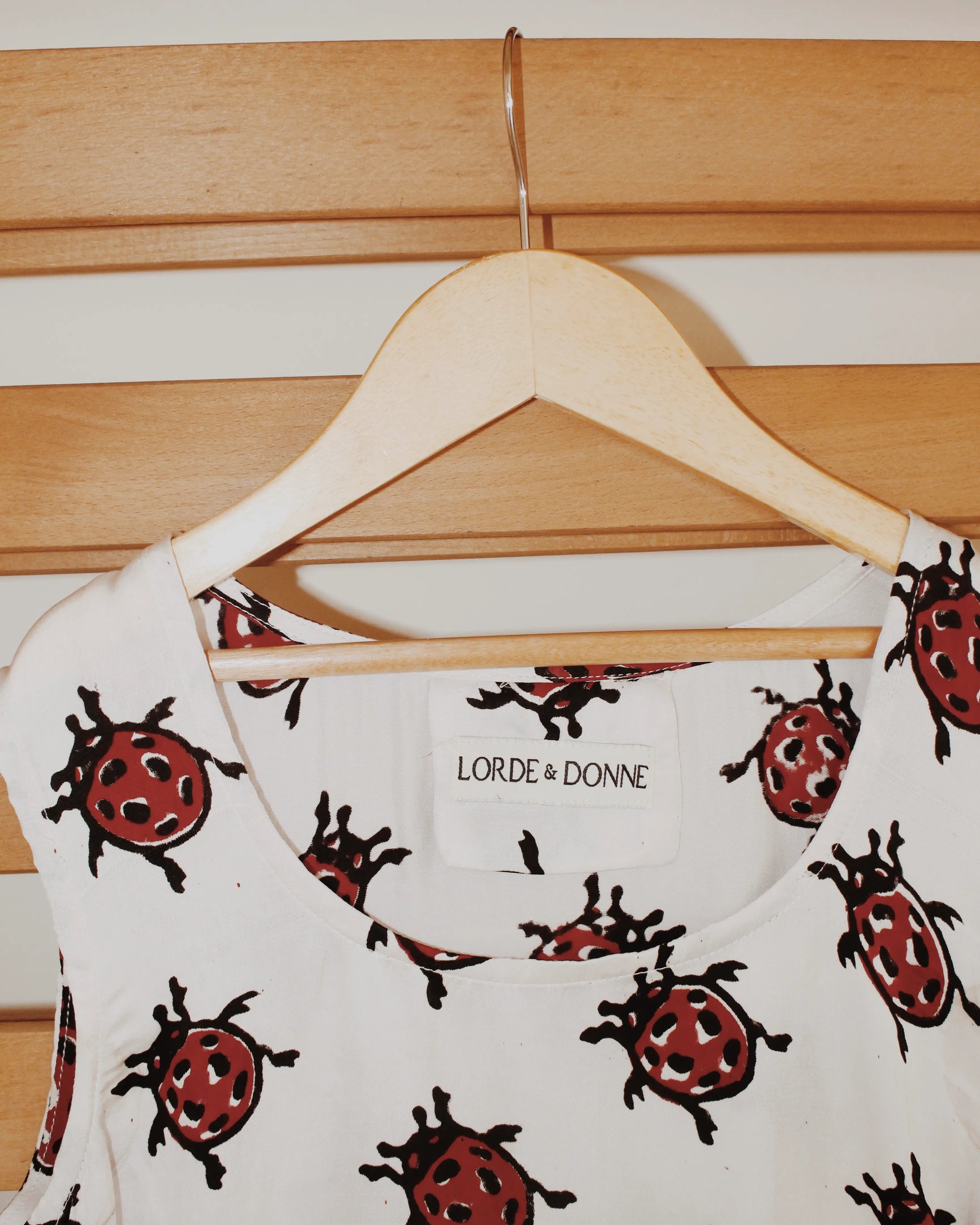 Top, Ladybug Woodblock (Cotton)