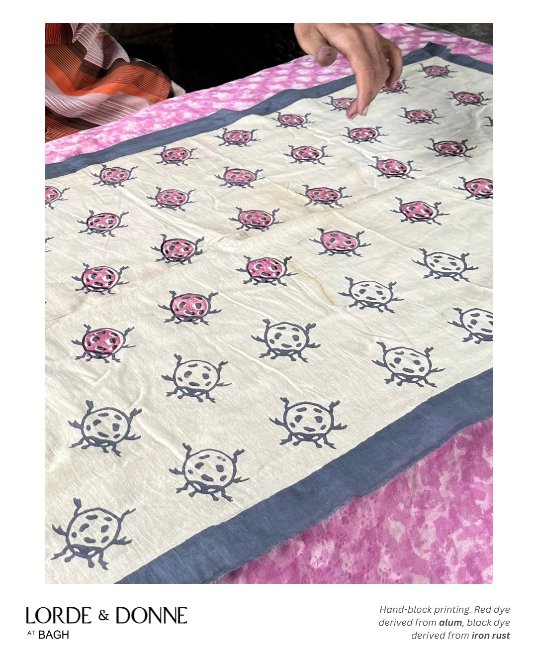 Stole, Ladybug Woodblock (Cotton)