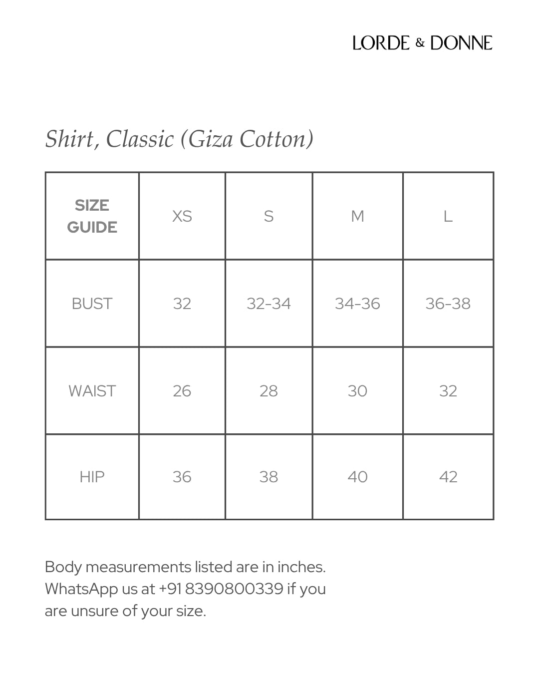 Size Chart