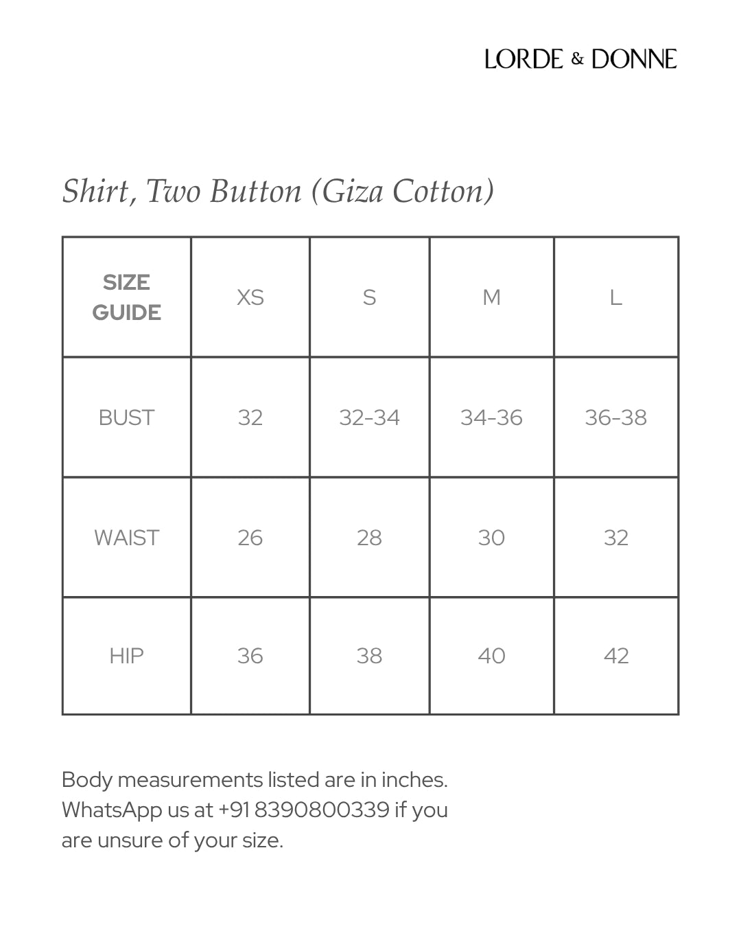 Size Chart